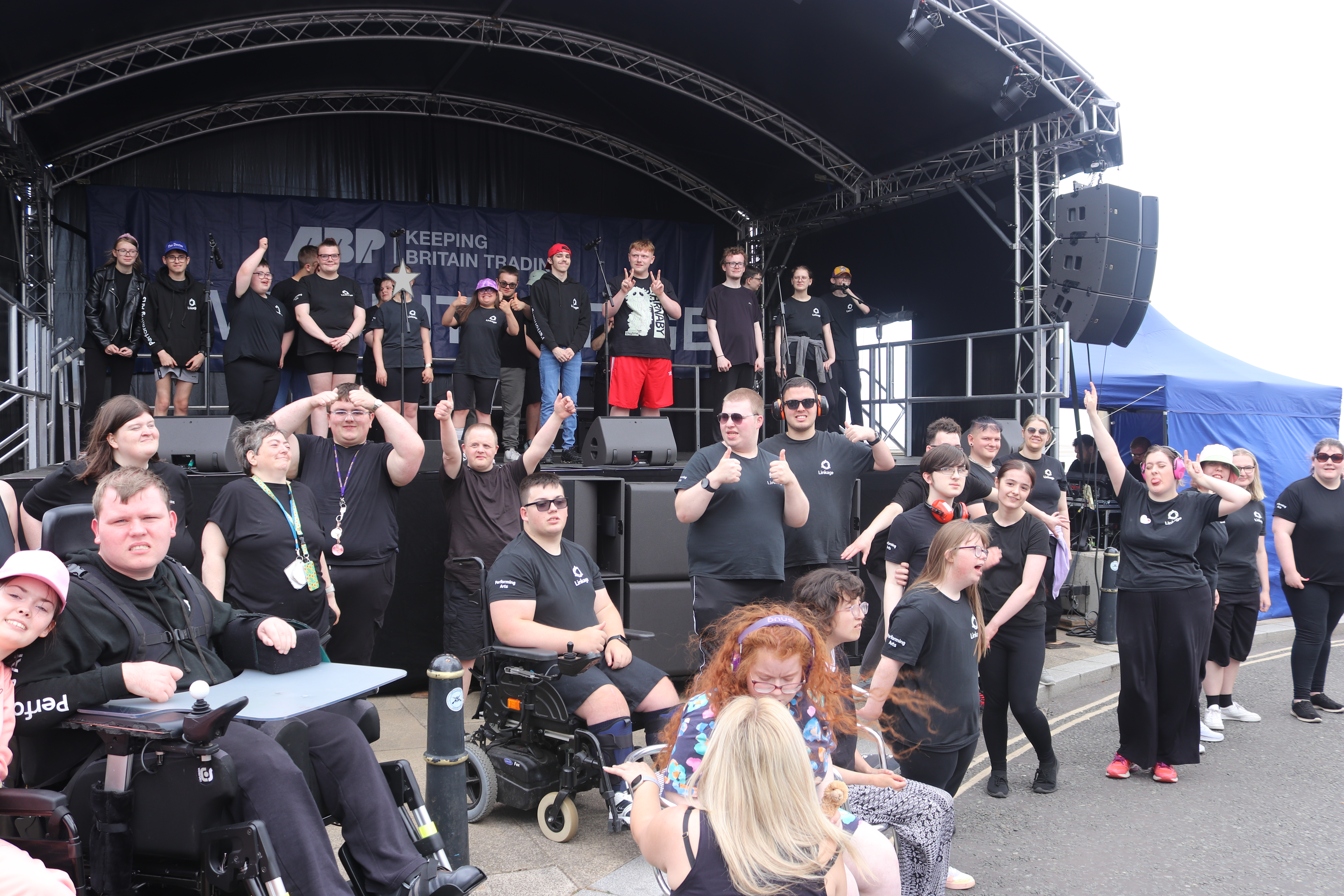 Linkage College Performing Arts Students performing at the 2025 National Armed Forces weekend in Cleethorpes.