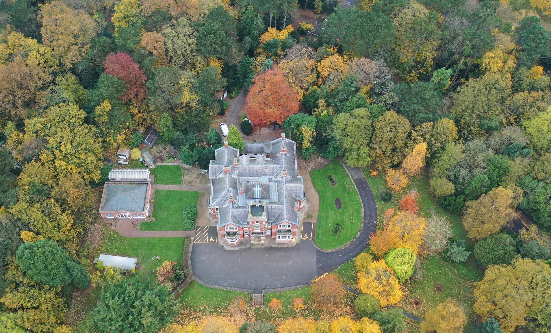 2021 Nov Drone View Of Weelsby Hall & Autumn Colour Christopher Hearn Cr