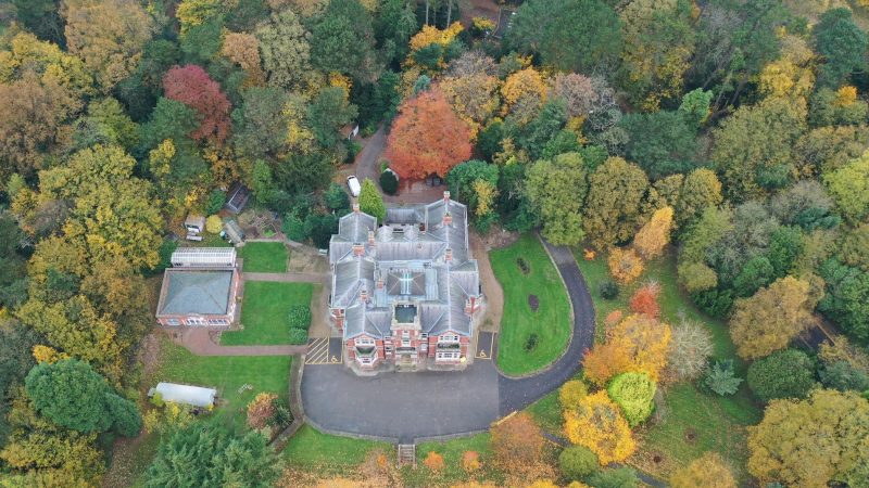 2021 Nov Drone View Of Weelsby Hall & Autumn Colour Christopher Hearn Cr